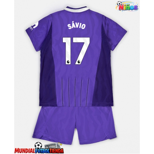 Camiseta Tottenham Hotspur Savio #17 Tercera Equipación Replica 2026-27 para niños mangas cortas (+ Pantalones cortos)